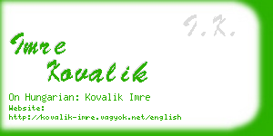 imre kovalik business card